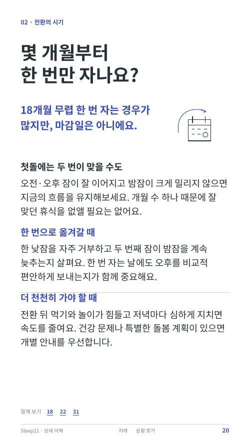 몇 개월부터 한 번만 자나요? 본문 20쪽